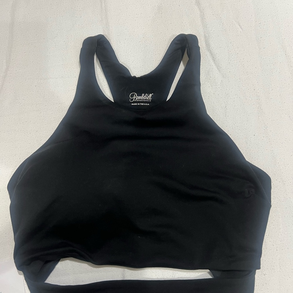 BAMBOO Sleek Black Sports Bra